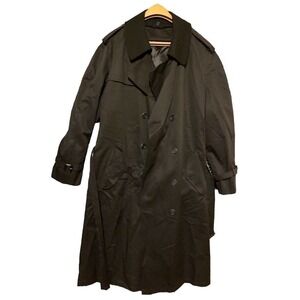 VINTAGE STAFFORD Black ALL WEATHER TRENCH COAT RAINCOAT WITH LINER | SIZE 42R